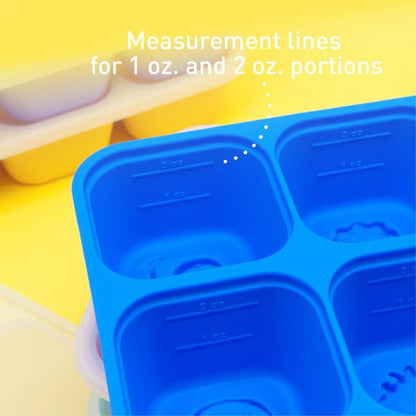 Marcus Marcus silicone food cube tray with measurement lines blue