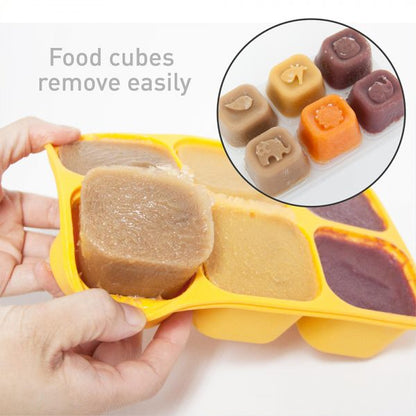 Marcus Marcus silicone food cube tray with lid for making pumpkin puree, easily pop up