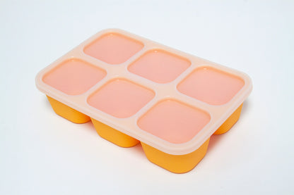 Marcus Marcus silicone food cube tray with lid for making pumpkin puree yellow