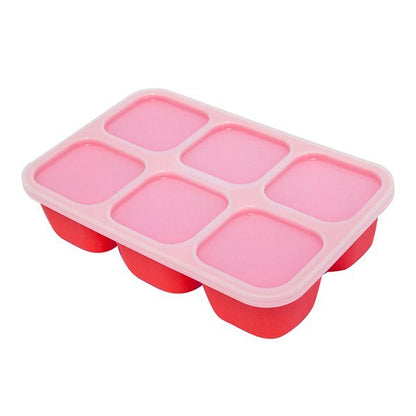 silicone food cube tray with lid for making pumpkin puree red