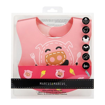 Marcus & Marcus silicone baby bibs velcro closure  pink packaging