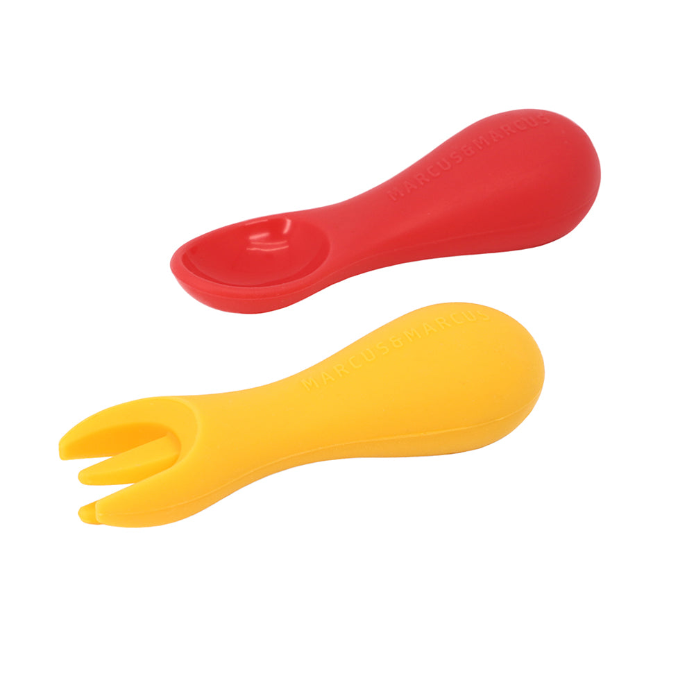 Silicone Palm Grasp Spoon & Fork Set