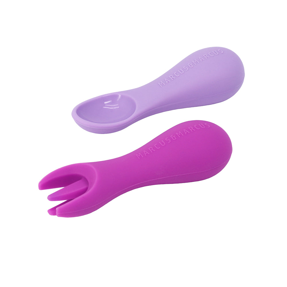 Silicone Palm Grasp Spoon & Fork Set