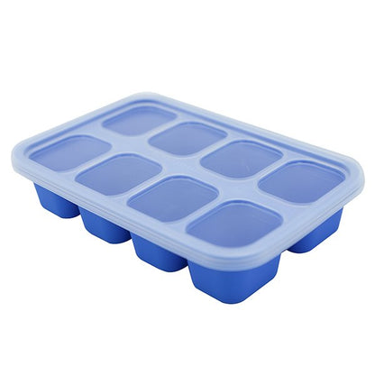 silicone food cube tray with lid for making pumpkin puree blue
