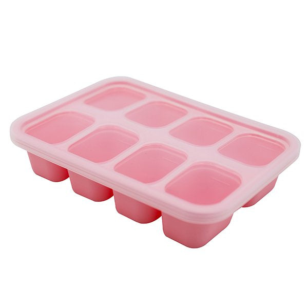 silicone food cube tray with lid for making pumpkin puree red 
