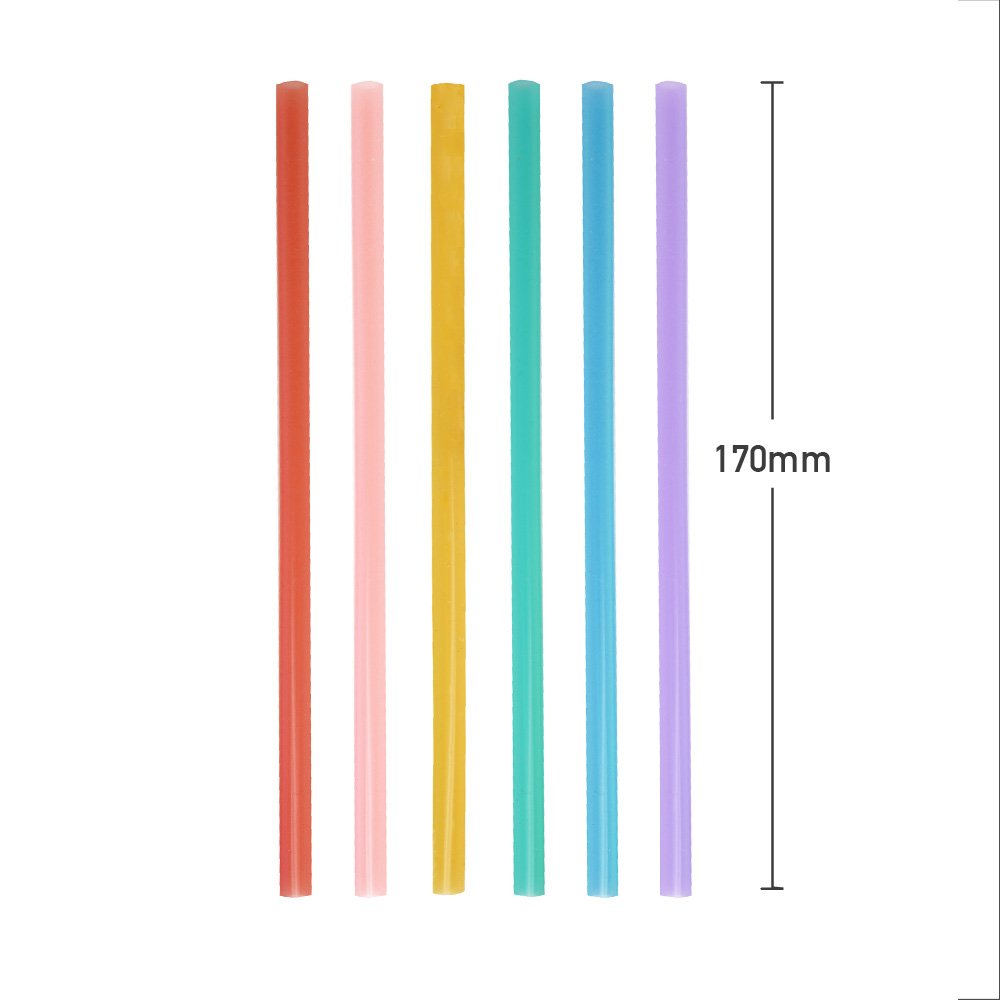 Silicone Straws & Brush Set (Set of 6 Straws)