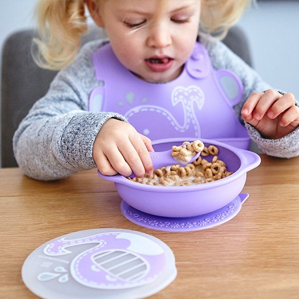 Marcus & Marcus suction bowl with lid best dinnerware for toddlers