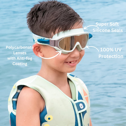 Headband Swimming Goggles - Jungle Reptiles