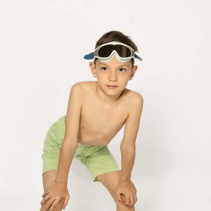 swim goggles with fabric strap