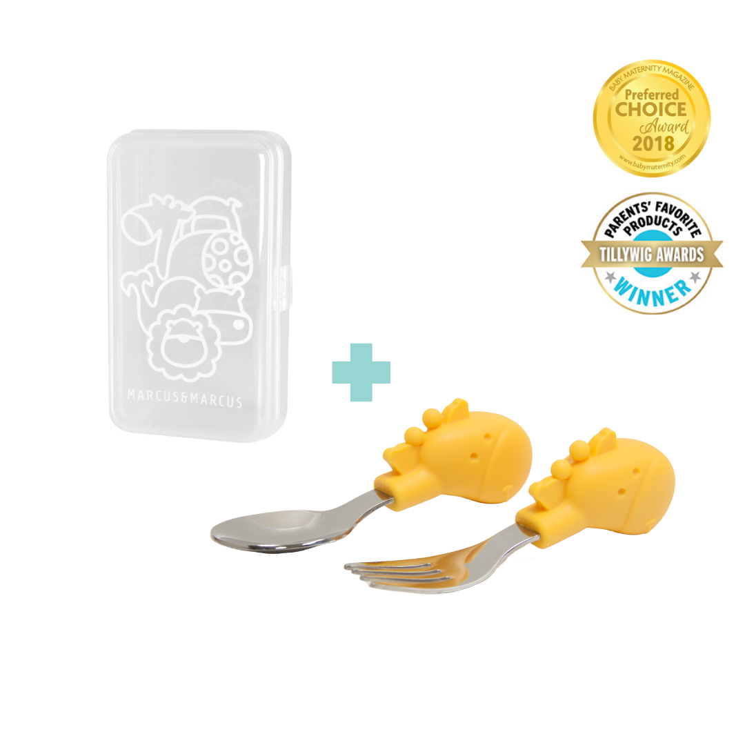 Palm Grasp Spoon & Fork Set (with storage case)