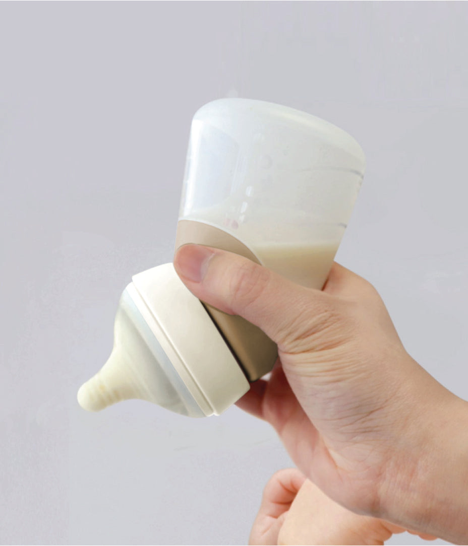 Silicone Angled Feeding Bottle & Breast Pump Set