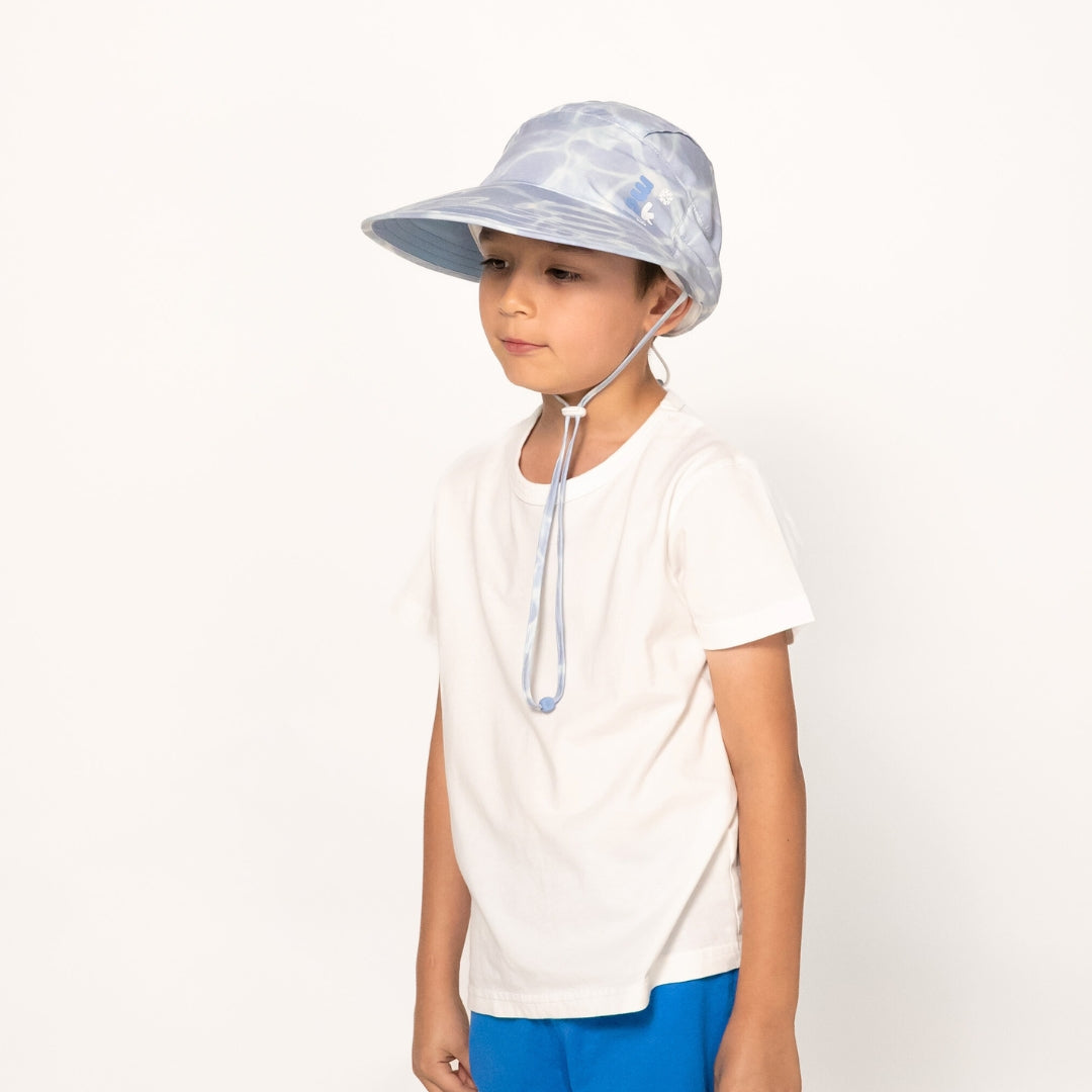 UV Protection Foldable Neck Flap Hat - Electric Blue