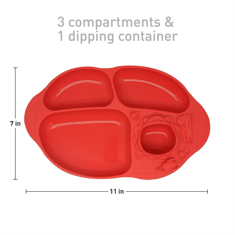 Marcus & Marcus suction plate, silicone divided plate with 4 compartments 
