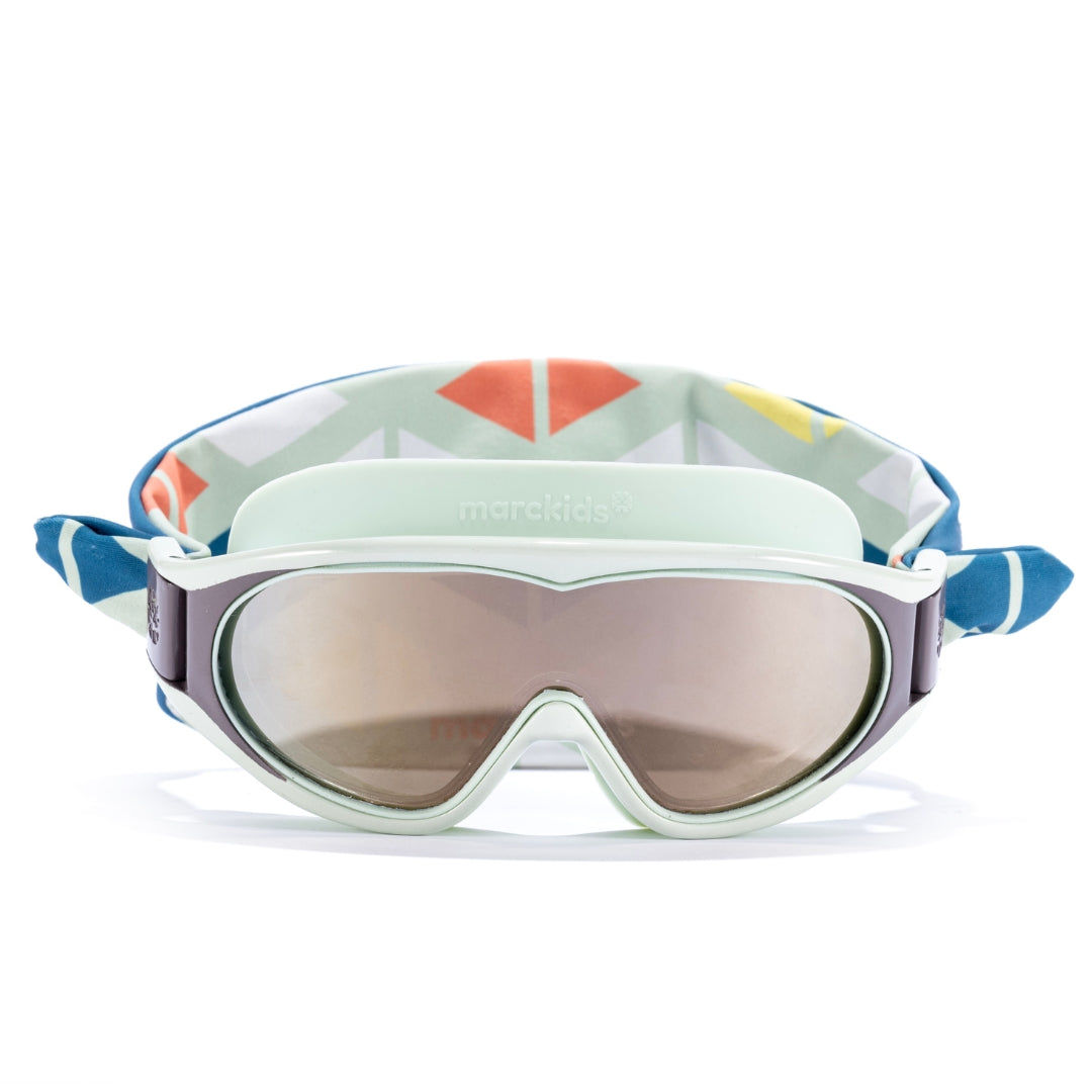 swim goggles with fabric strap, anti fog and UV protected