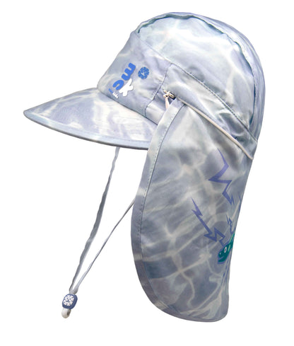 UV Protection Foldable Neck Flap Hat - Electric Blue