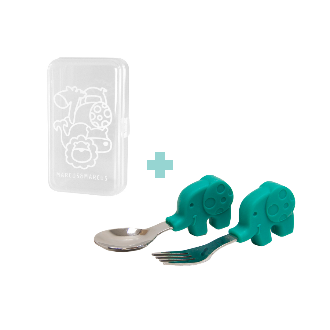 Palm Grasp Spoon & Fork Set (with storage case)