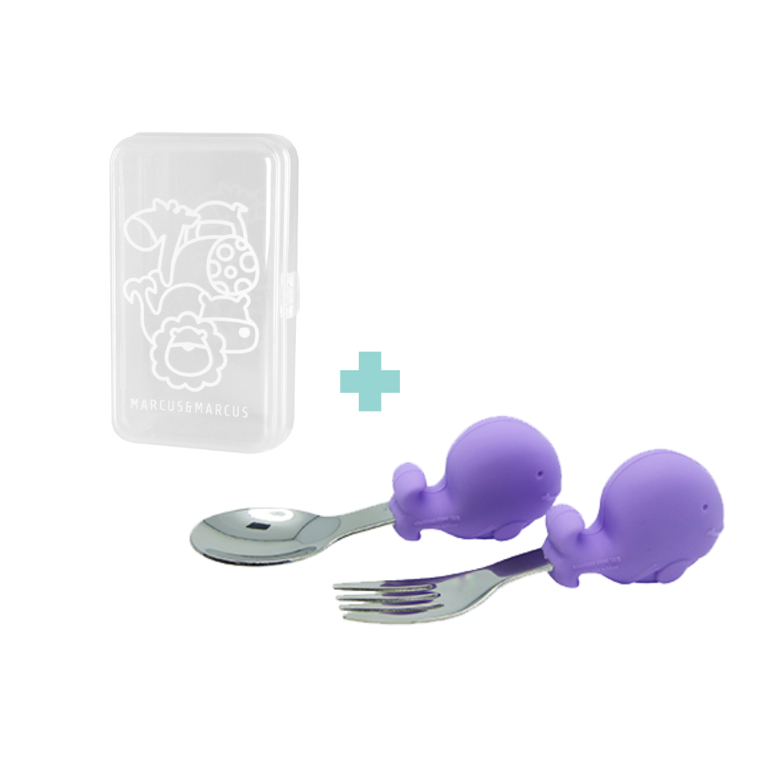 Palm Grasp Spoon & Fork Set (with storage case)