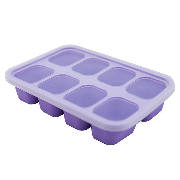 silicone food cube tray with lid for making pumpkin puree purple