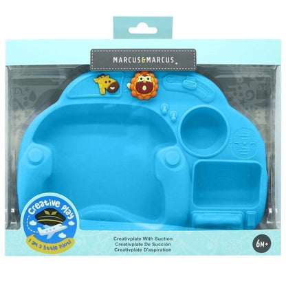 suction divided plate with compartment for infants, pilot theme, packaging