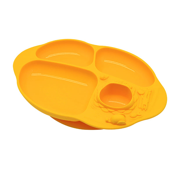 Marcus & Marcus suction plate, silicone divided plate yellow