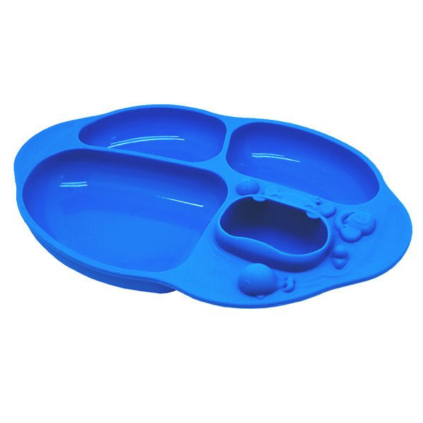 Marcus & Marcus suction plate, silicone divided plate blue