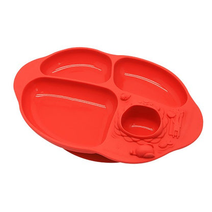 Marcus & Marcus suction plate, silicone divided plate red