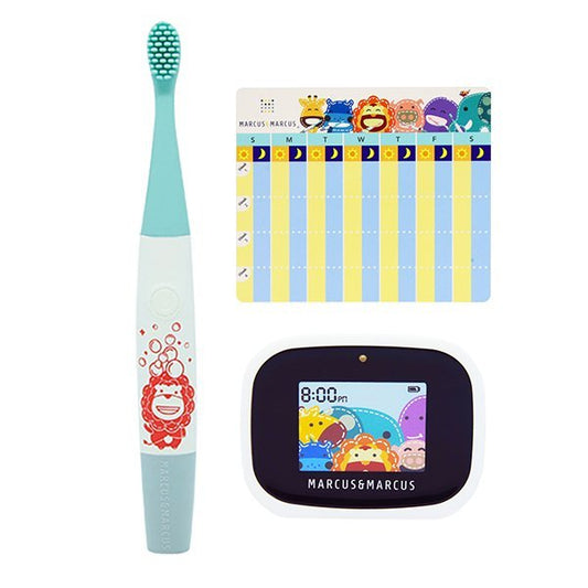 兒童互動矽膠電動牙刷套裝 + 兒童雪絨花牙膏 (含氟)