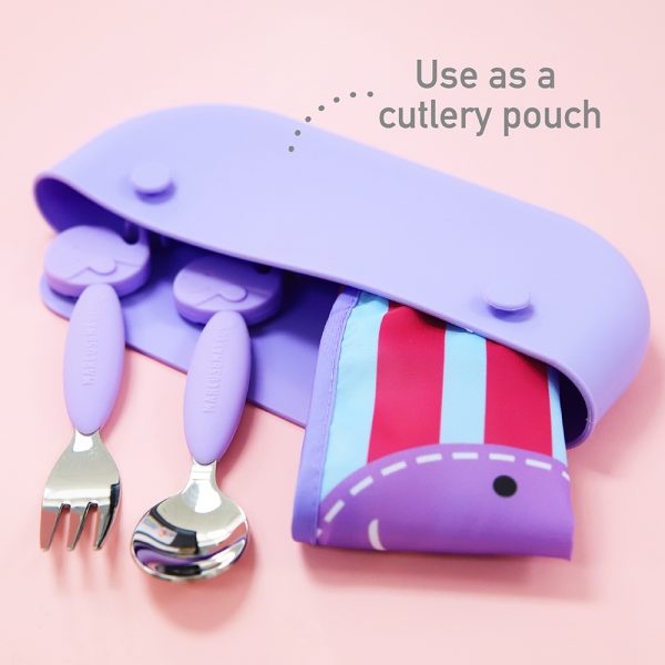 Marcus & Marcus travel baby bibs  with cutlery pouch easy storage