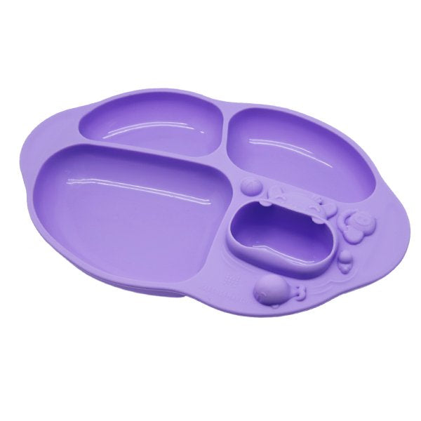 Marcus & Marcus suction plate, silicone divided plate purple