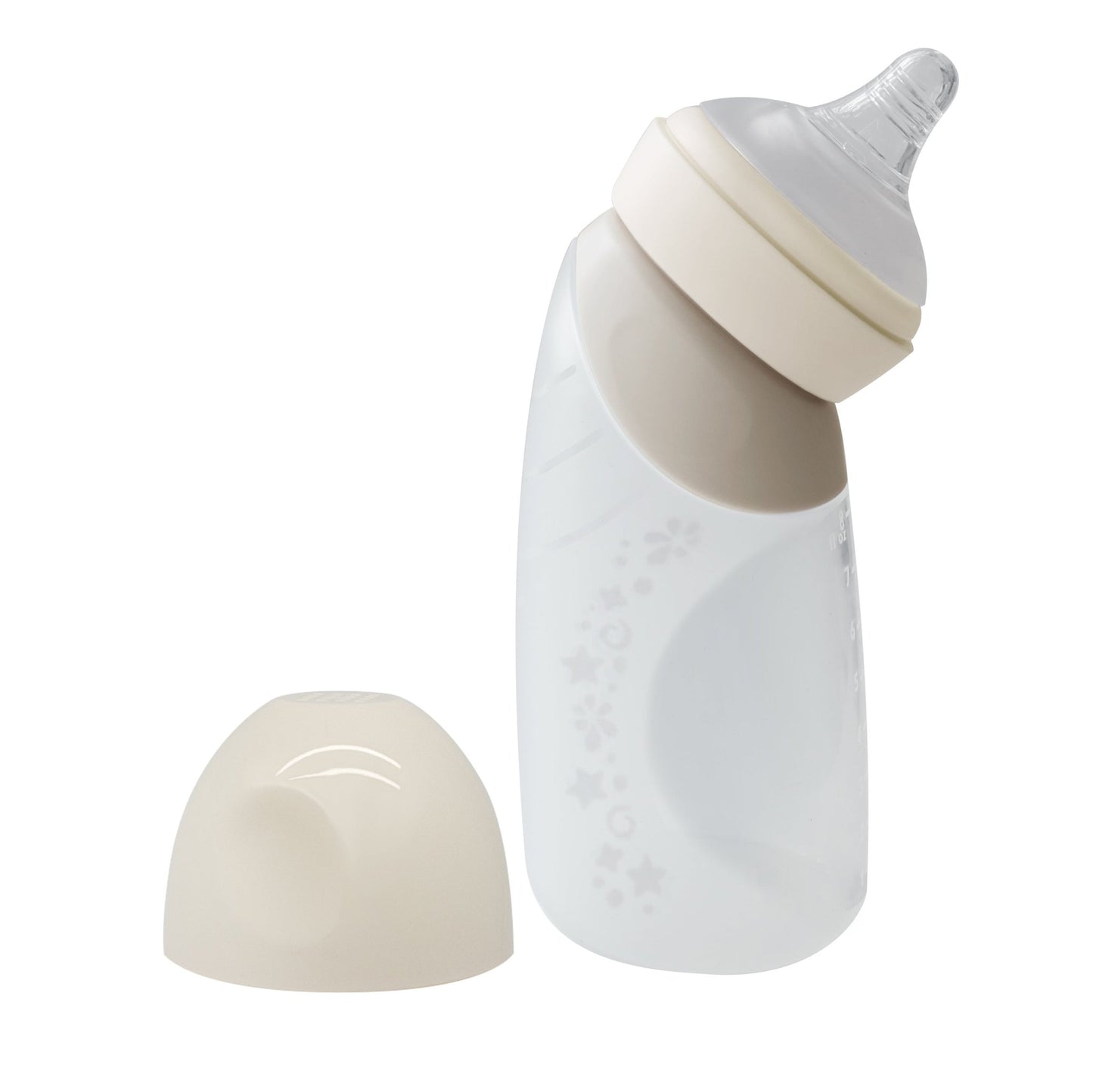 Antibacterial Natural Silicone Angled Bottle (240ML) - Marcus & Marcus